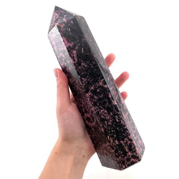 XL Rhodonite Crystal Point Tower - Picture 4 of 10